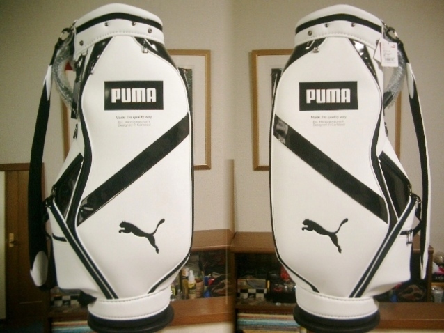 未使用 PUMA プーマ コア 男女可 スポーティ・デザイン 合皮レザー 白黒 ゴルフバッグ 未使用 PUMA プーマ コア 男女可 スポーティ・デザイン 合皮