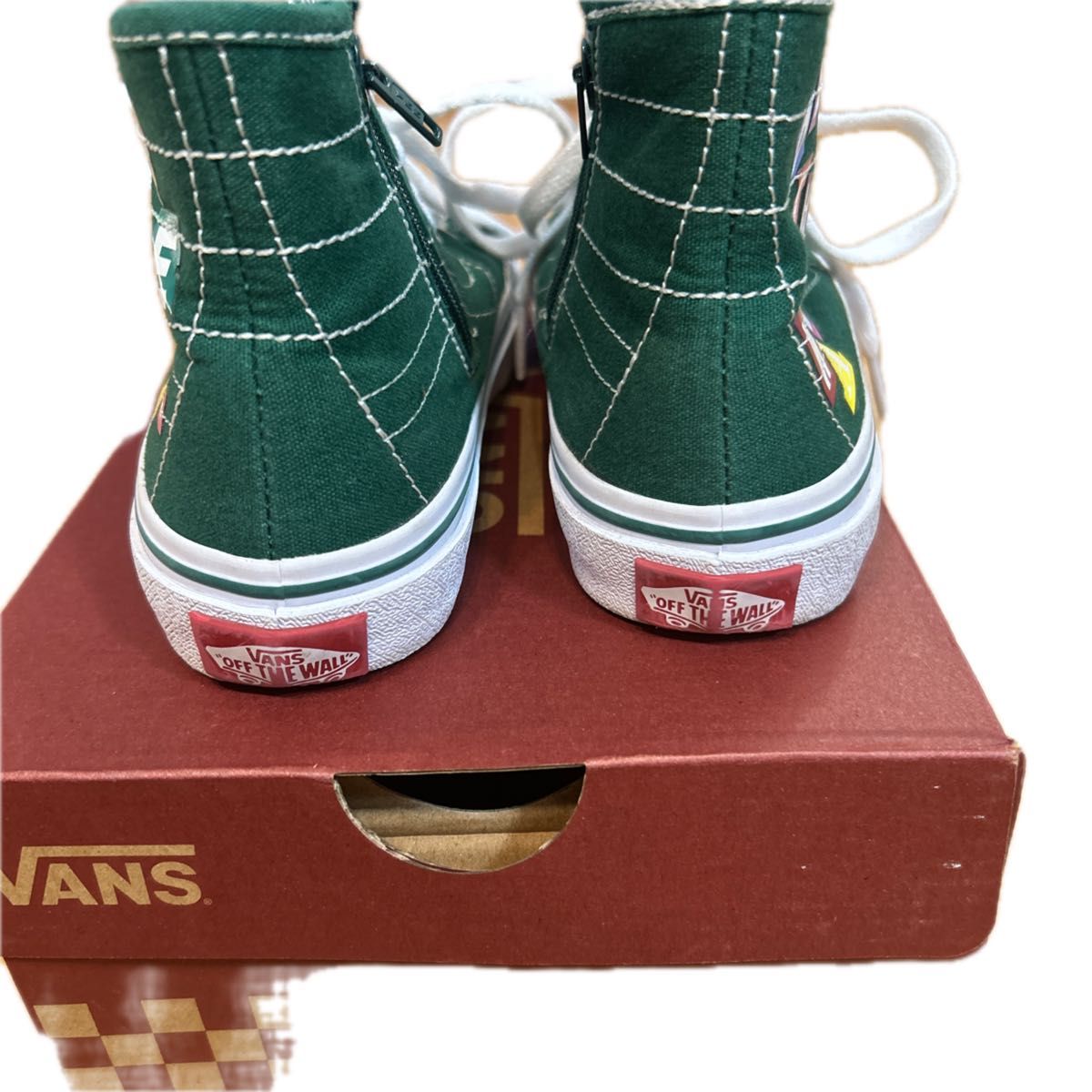 VANS OFF THE WALL ハイカットスニーカー グリーン 19センチ VANS OFF THE WALL ハイカットスニーカー グリーン 19センチ