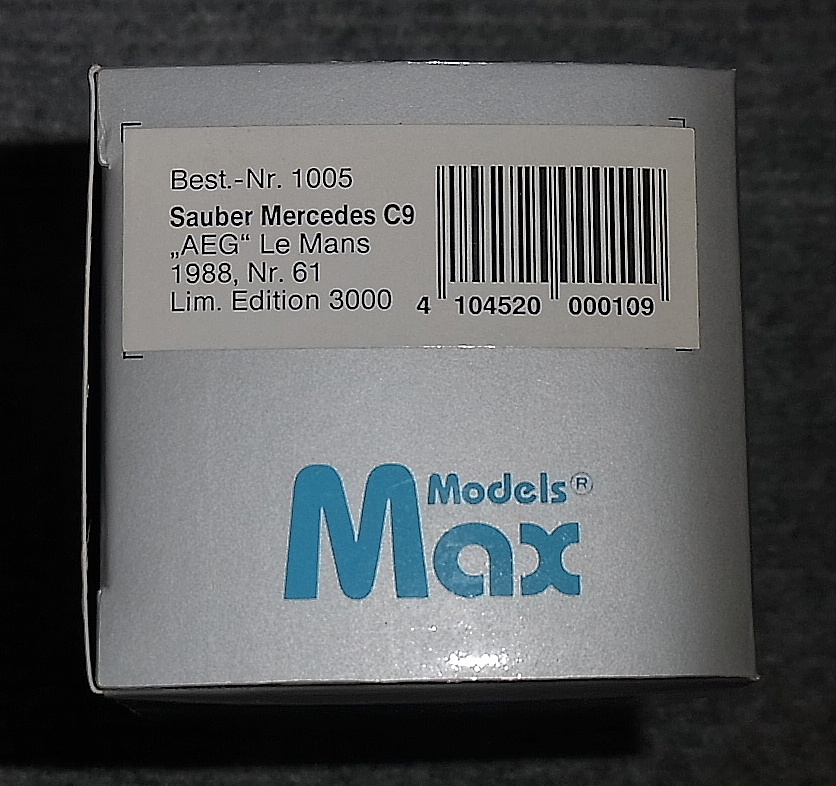 1/43 MAX ザウバー メルセデス C9 AEG 黒 61号車 BALDI MASS Mercedes SAUBER マス