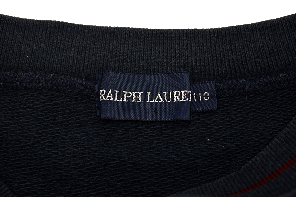 S-7365★送料無料★RALPH LAUREN ラルフローレン★正規品 日本製 男女兼用 ネイビー紺色 スウェット地 長袖トレーナー 110 _画像3