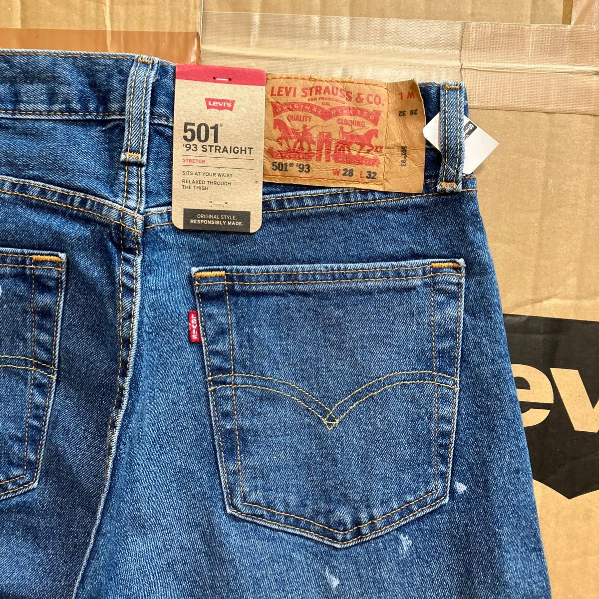 Levi's 501 '93 STRAIGHT ストレッチ デニムパンツ W28 L32 Levi's 501 '93 STRAIGHT ストレッチ デニムパンツ W28 L32