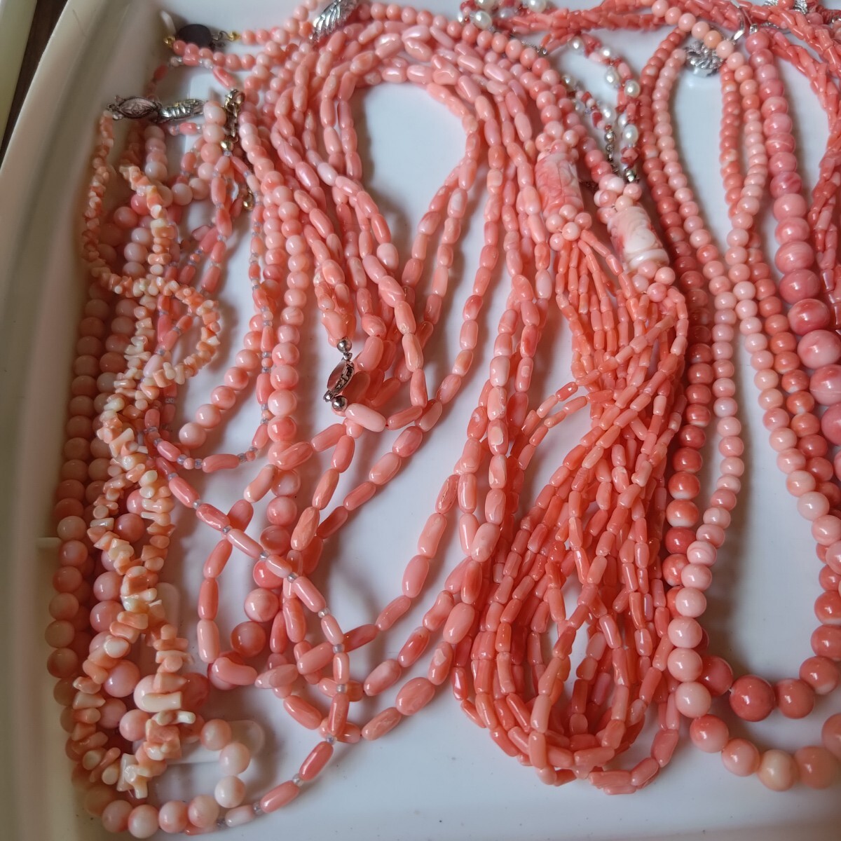  coral approximately 790g accessory summarize Japanese clothes obi . necklace red ... color white pink SILVER.