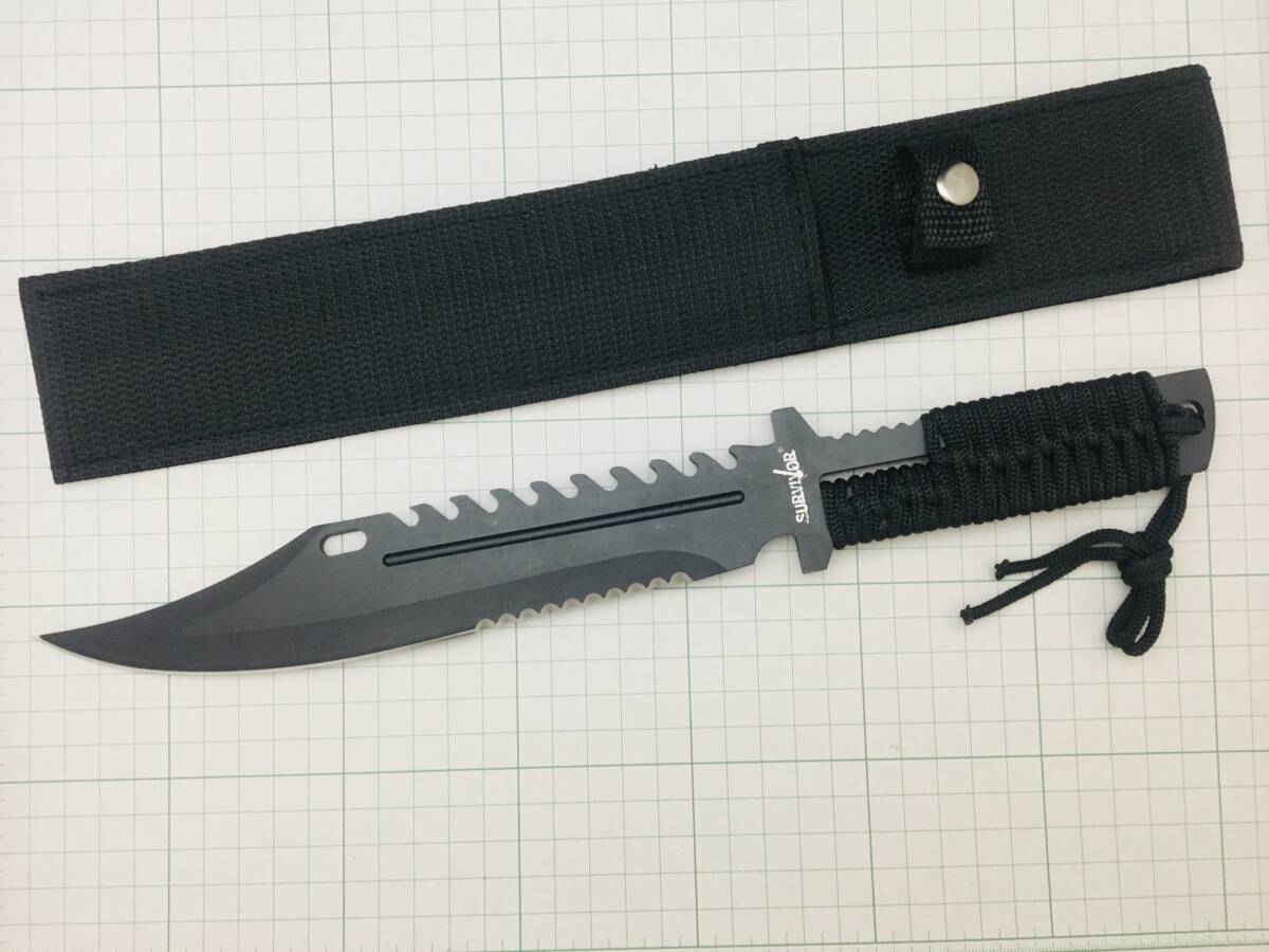 SURVIVOR シースナイフ サバイバルナイフ 縄ハンドル HK-769BK SURVIVOR シースナイフ サバイバルナイフ 縄ハンドル HK-769BK