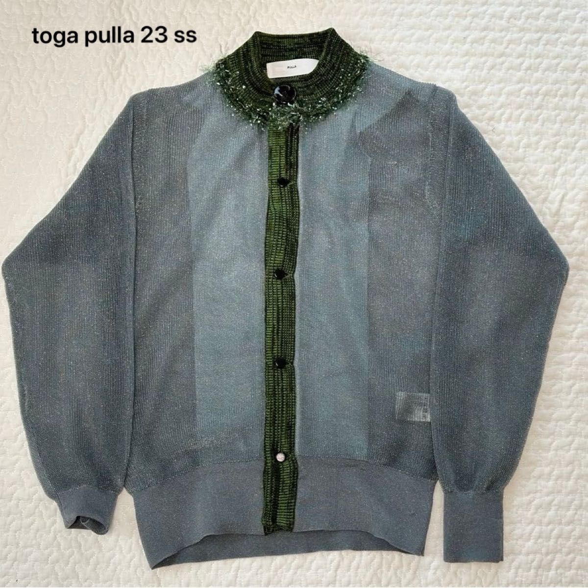 TOGA PULLA Sheer knit cardigan 36 2023SSトーガ プルラ シアー TOGA PULLA Sheer knit cardigan 36 2023SSトーガ プルラ シアー