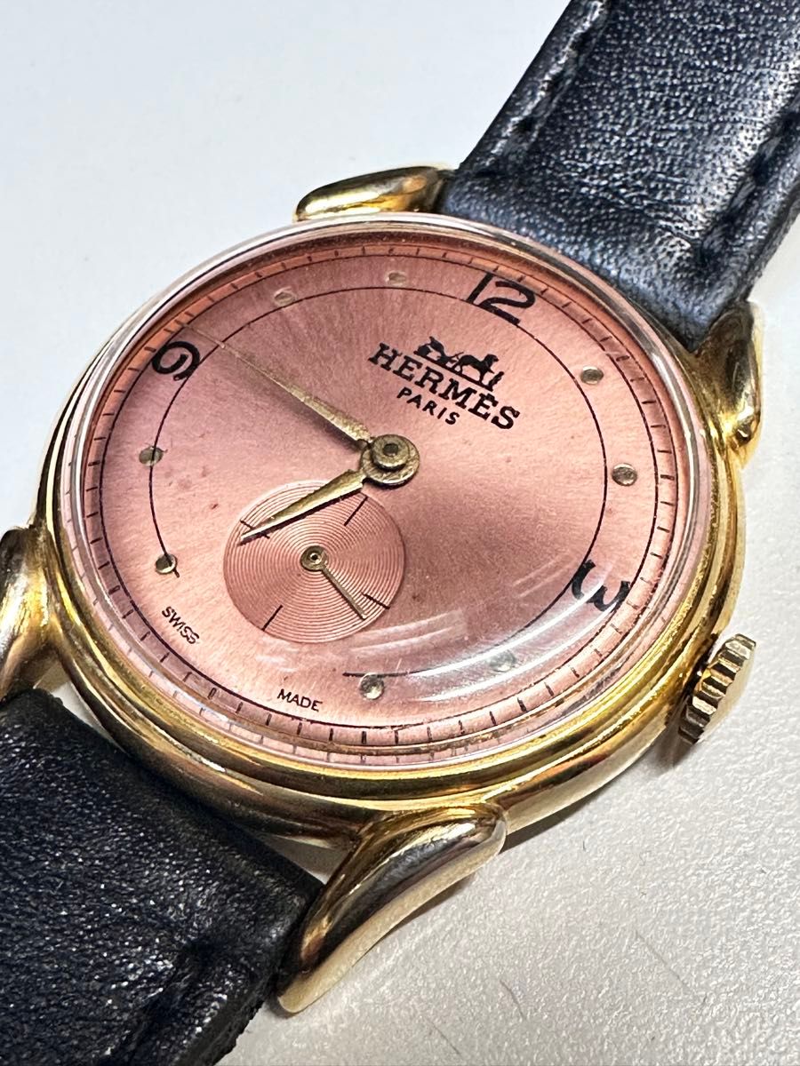 アンティーク エルメス ウィンドアップピンク文字盤 18k アンティーク エルメス ウィンドアップピンク文字盤 18k