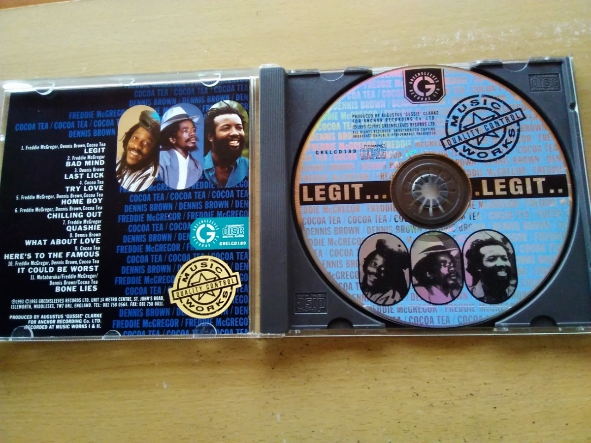 即決 フレディマクレガーFreddie McGregor/デニスブラウン Dennis Brown/Cocoa coco Tea「Legit 1993年」prod.Augustus Gussie Clarke_画像2