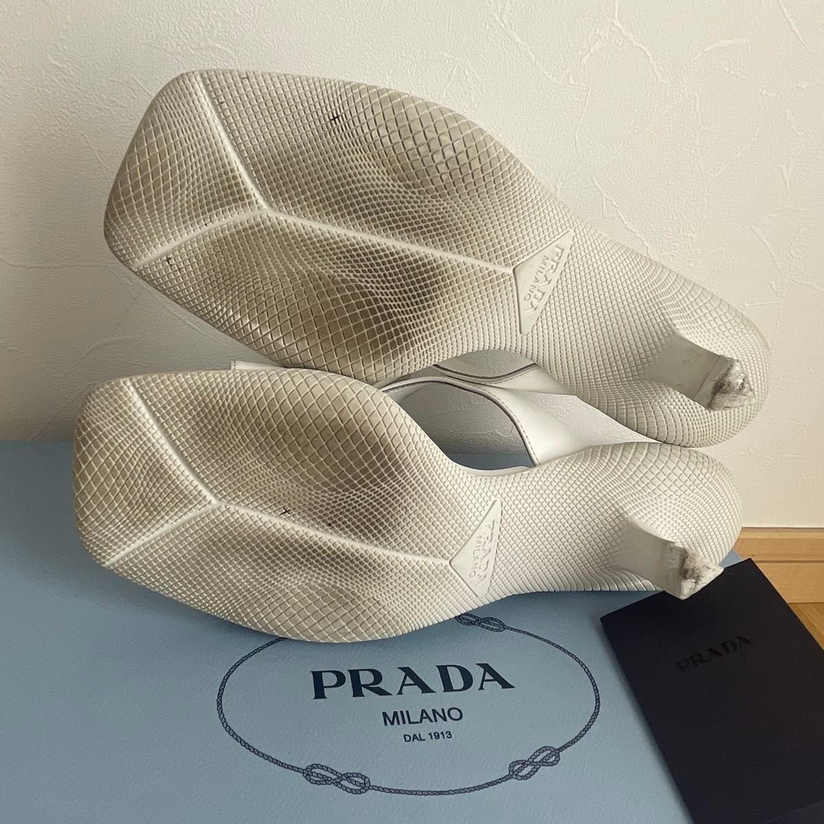 PRADA プラダ トライアングルロゴ クリアサンダル Mule ミュール 美品 PRADA プラダ トライアングルロゴ サンダル ミュール 37 24