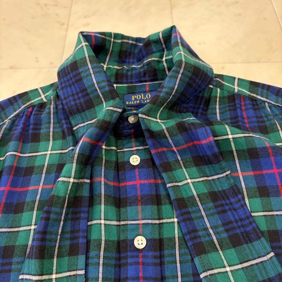 POLO RALPH LAUREN 美品 チェックボウタイブラウス ポニー刺繍 POLO RALPH LAUREN 美品 チェックボウタイブラウス ポニー刺繍