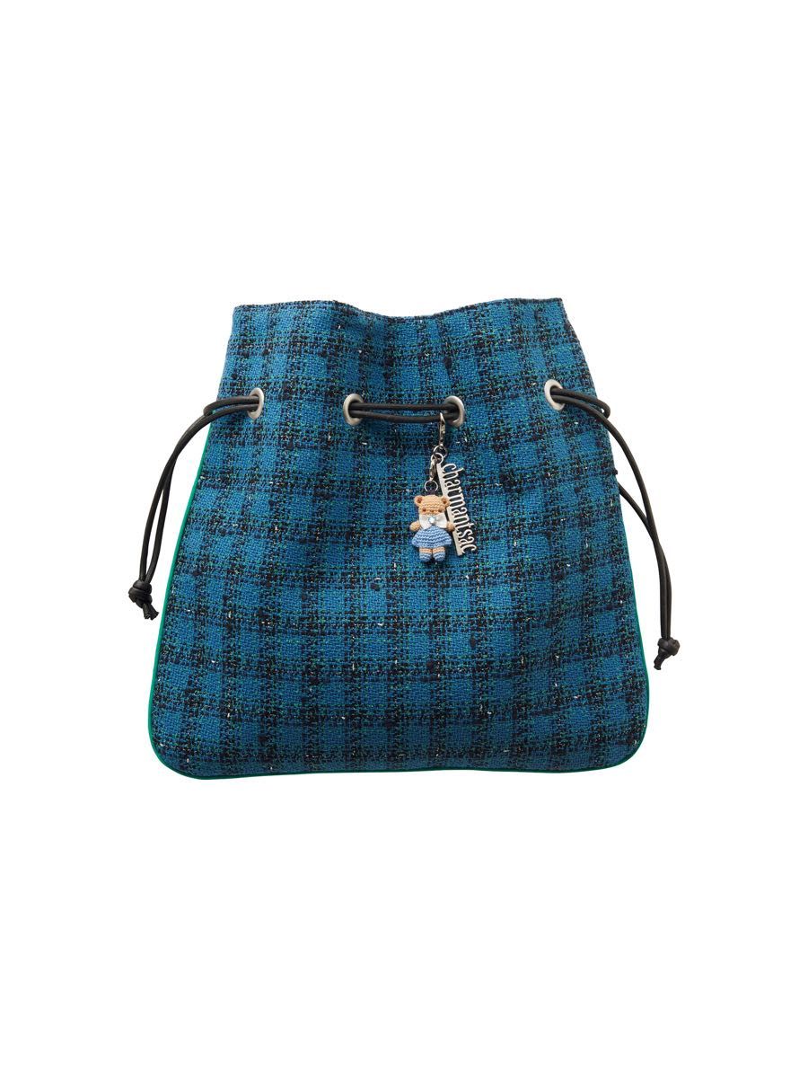 familiar シャルマントサック 巾着バッグ コラボ 青 新品 ファミリア familiar Charmant Sac コラボ シャルマント