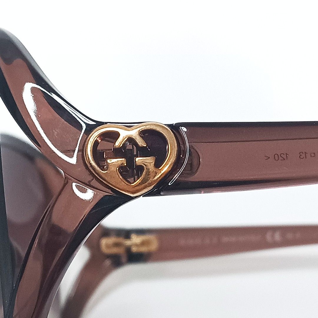 グッチ サングラス ラブリーハート GG ブラウン ゴールド レディース クリアブラウン グラデーション GUCCI グッチ サングラス ラブリーハート GG ブラウン ゴールド レディース クリアブラウン グラデーション GUCCI