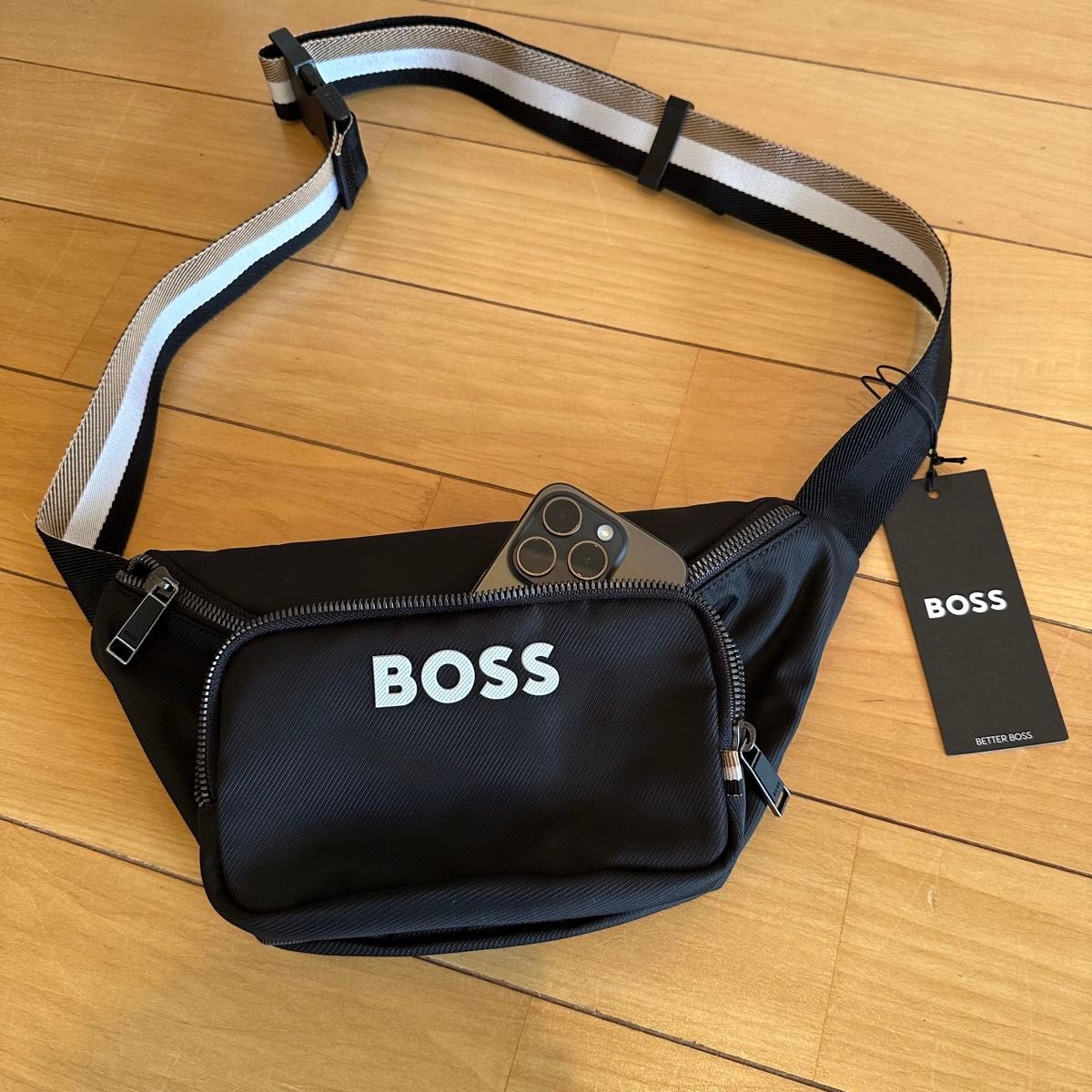 【Hugo Boss】海外限定 大谷翔平愛用ブランド ウエストバッグ 新品】ヒューゴボス ボディバッグ ブラック 海外限定モデル 大谷