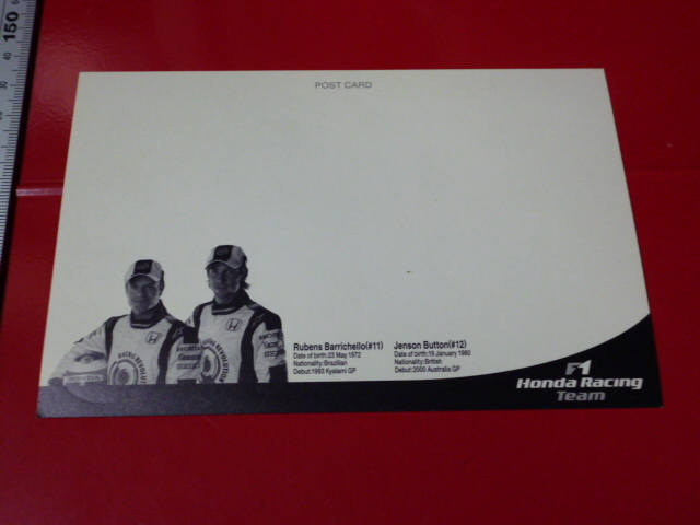 正規品 F1 Honda Racing Team ステッカー 1シート(POST CARD ポストカード) / ホンダ レーシング チーム F-1 ロゴ デカール_画像2