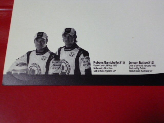 正規品 F1 Honda Racing Team ステッカー 1シート(POST CARD ポストカード) / ホンダ レーシング チーム F-1 ロゴ デカール_画像3