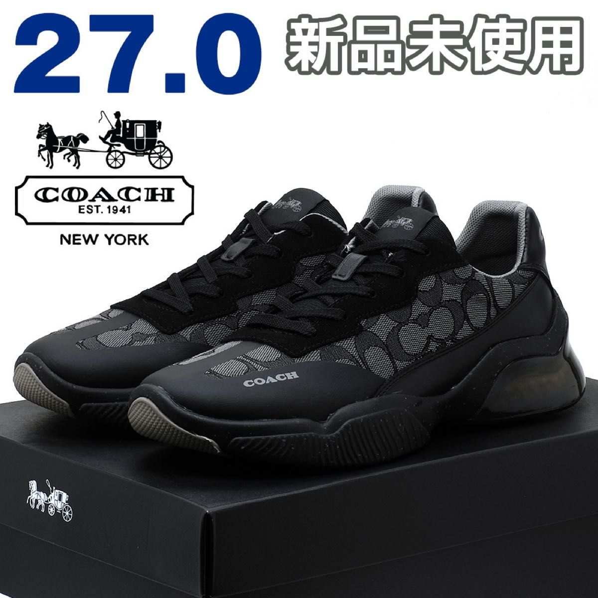COACH コーチ スニーカー メンズ ランニングシューズ ブラック COACH コーチ スニーカー メンズ ランニングシューズ ブラック