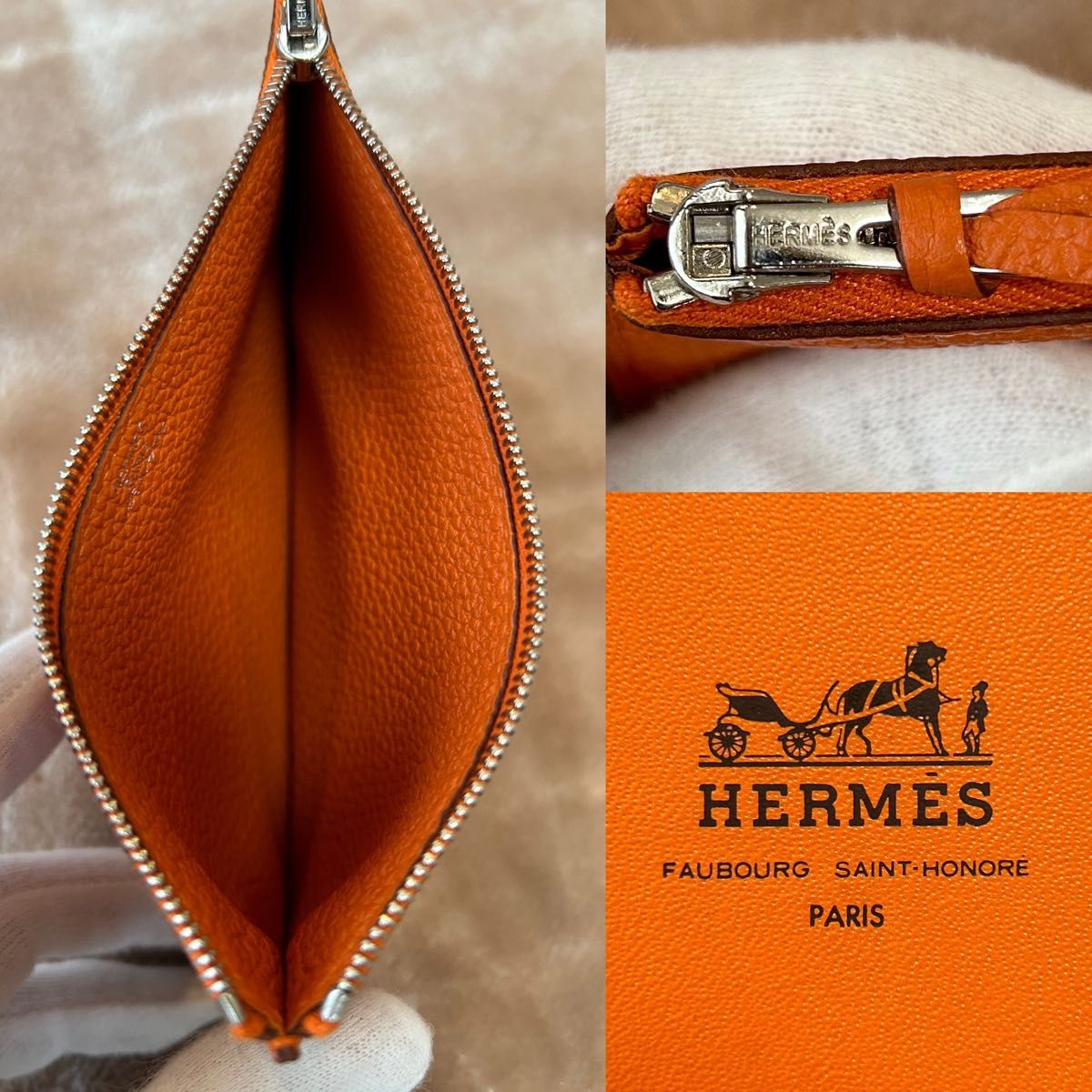 美品HERMESエルメス ドゴンロング オレンジ - 小物 美品HERMESエルメス ドゴンロング オレンジ - 小物