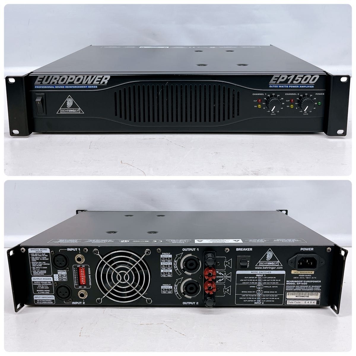BEHRINGER ベリンガー パワーアンプ EUROPOWER ユーロパワー BEHRINGER ベリンガー パワーアンプ EUROPOWER ユーロパワー