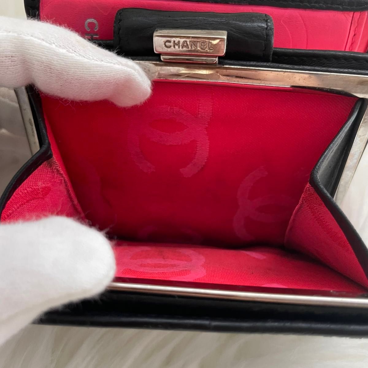 シャネル CHANEL 財布 二つ折り がま口 カンボンライン ココ シャネル CHANEL 財布 二つ折り がま口 カンボンライン ココ