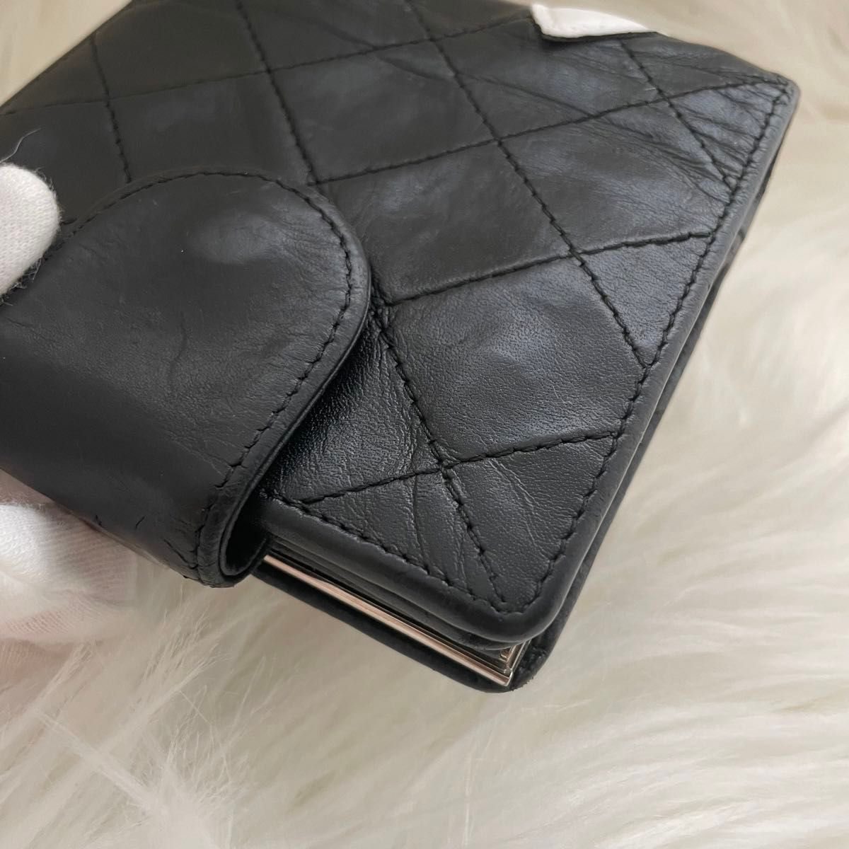 シャネル CHANEL 財布 二つ折り がま口 カンボンライン ココ シャネル CHANEL 財布 二つ折り がま口 カンボンライン ココ