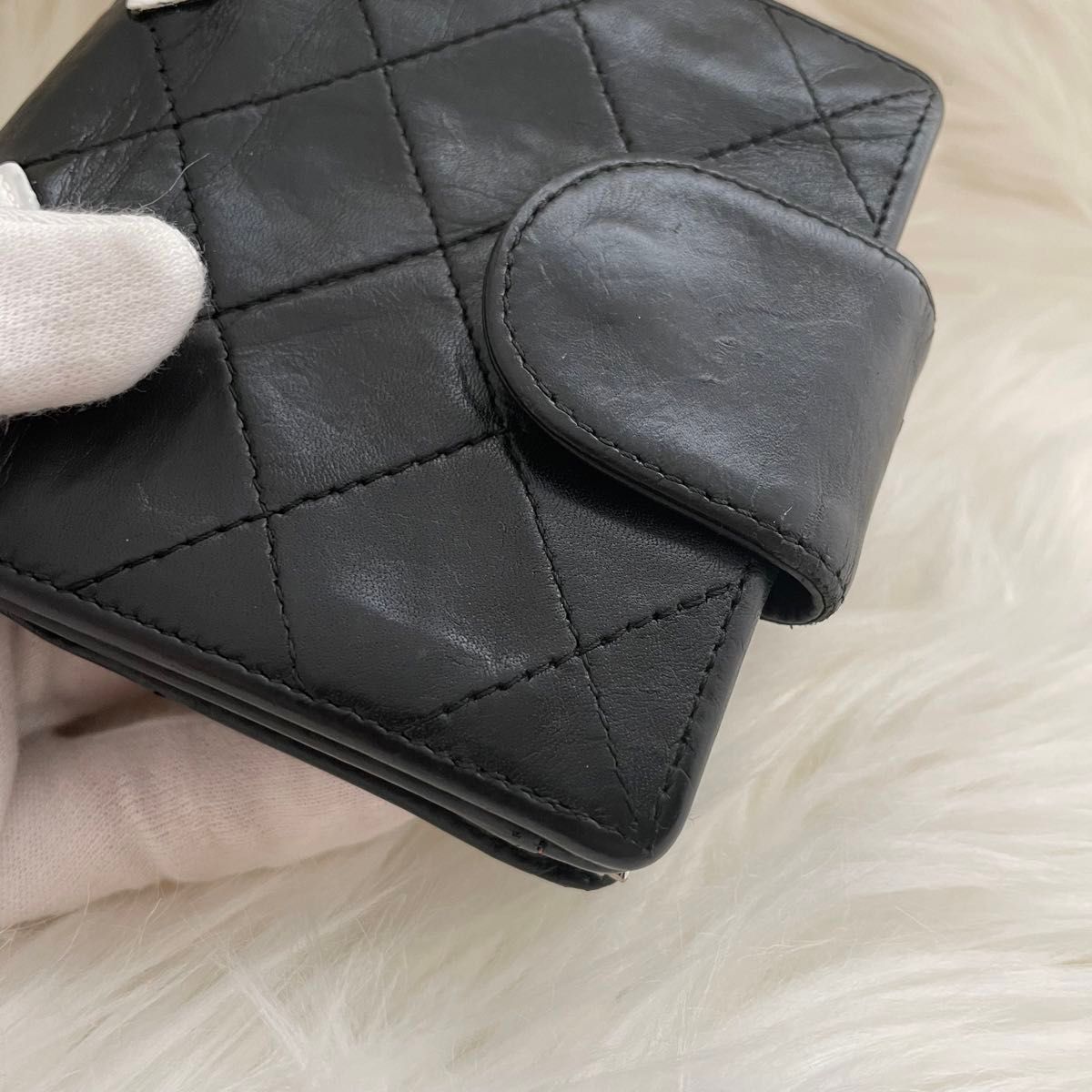 シャネル CHANEL 財布 二つ折り がま口 カンボンライン ココ シャネル CHANEL 財布 二つ折り がま口 カンボンライン ココ