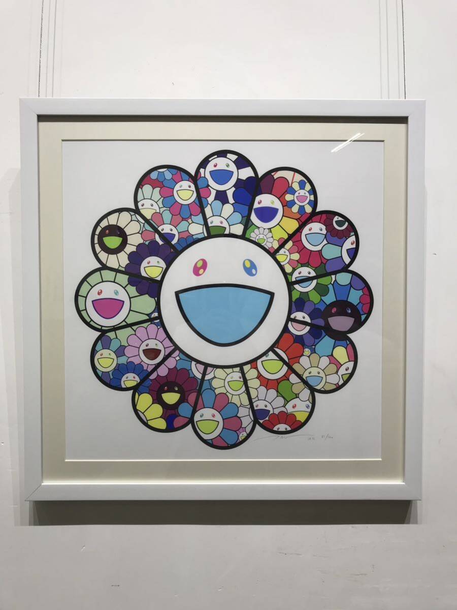 【模写】Takashi Murakami 村上隆 パステルカラーのお花達 版画 zingaro Yonaguni ED100 kaikaikiki Pastel Color Flowers 額装 