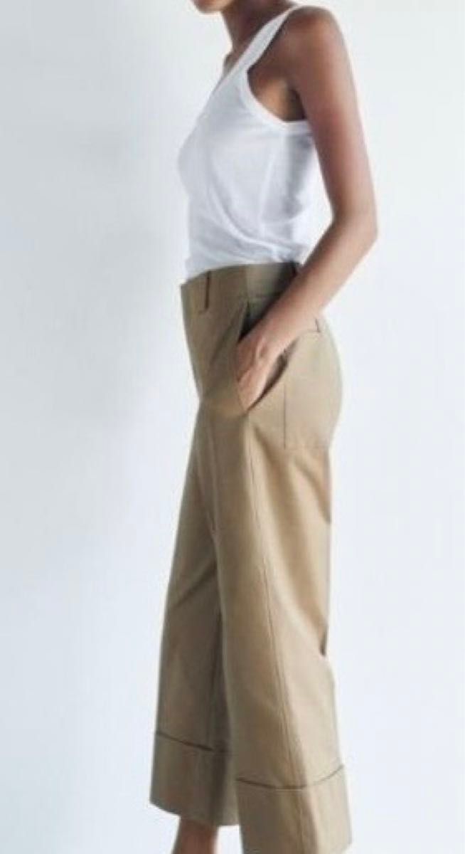 ☆ドイツ発*ZARA*新作*ターンアップチノパンツ/DARK BEIGE☆ zara ターンアップヘムチノパンツ 170/70A eur M|Yahoo!フリマ