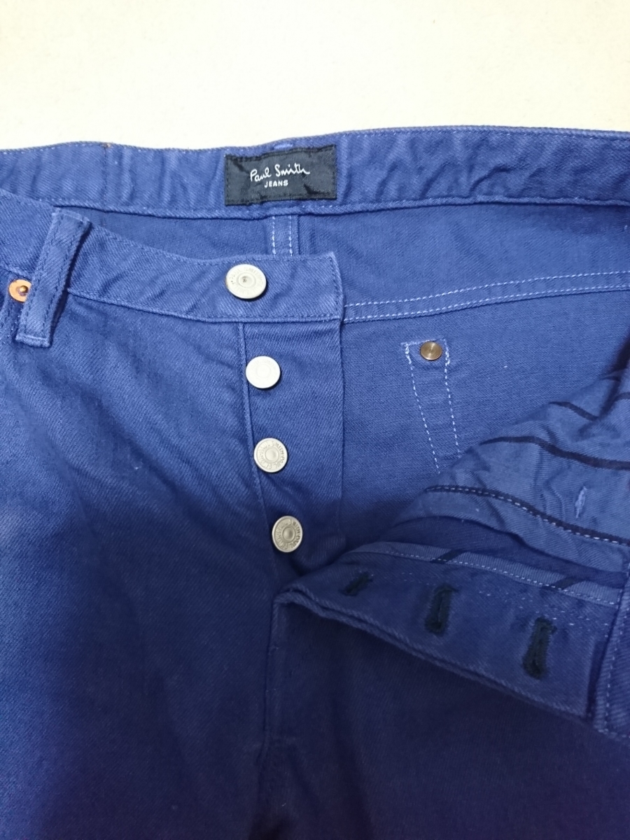  free shipping regular price 19440 jpy PAUL SMITH Paul Smith jeans S leather chi slim Fit color Denim pants blue blue 