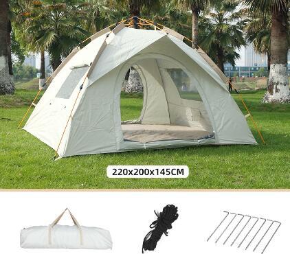  tent pop up tent one touch tent width 220cm easy set light weight compact outdoor camp 3-4 person for 469 white gray 