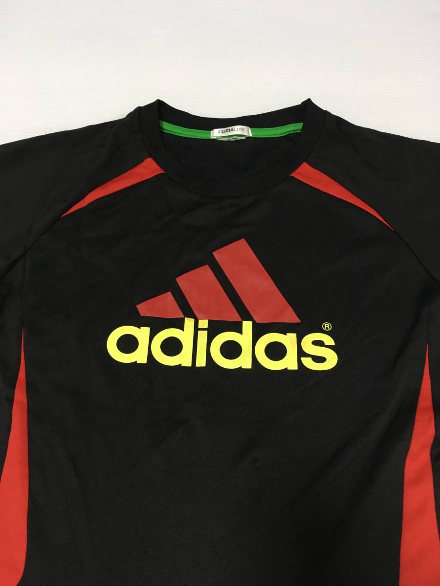 アディダス クライマライト 半袖ドライＴシャツ adidas CLIMALITE　　　スポーツウェア デカロゴ◯1236　石_画像3