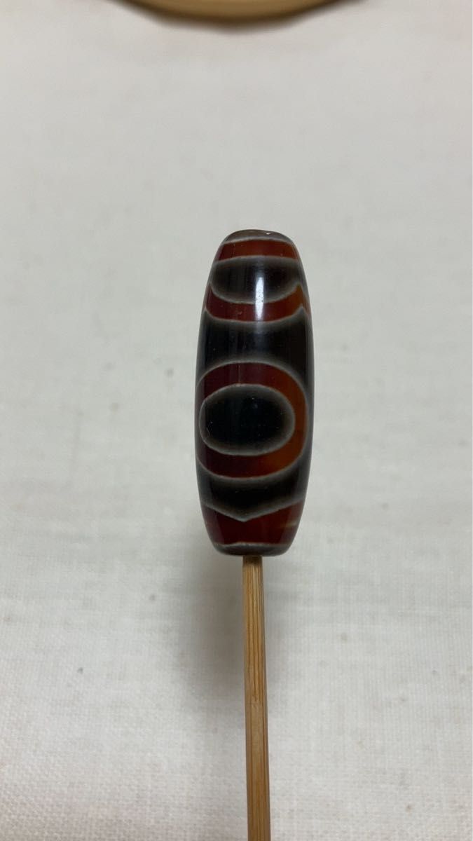 厄除け 魔除け 黒鳶赤紋天珠 息増懐天珠 39.7mm×14.8mm