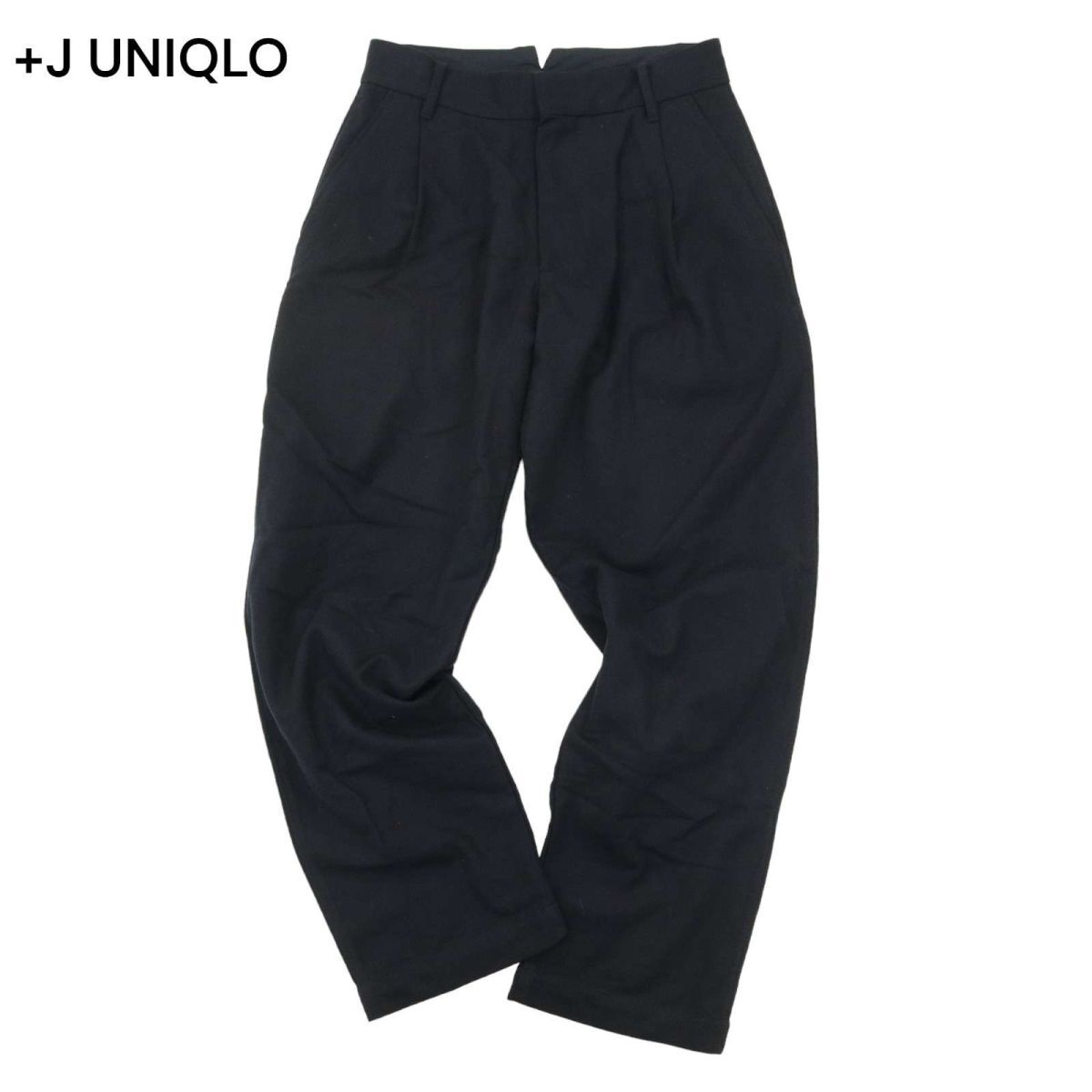 21AW★ +J UNIQLO ユニクロ × ジルサンダー 秋冬 ウール ブレンド★ タック パンツ Sz.73cm　メンズ ネイビー　A4B03221_7#Q