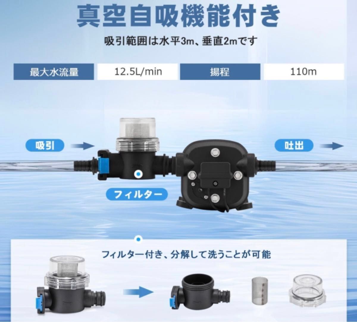 ダイヤフラム水ポンプ 給水 排水ポンプ 水ポンプ 圧力スイッチ ダイヤフラム水ポンプ 給水 排水ポンプ 水ポンプ 圧力スイッチ