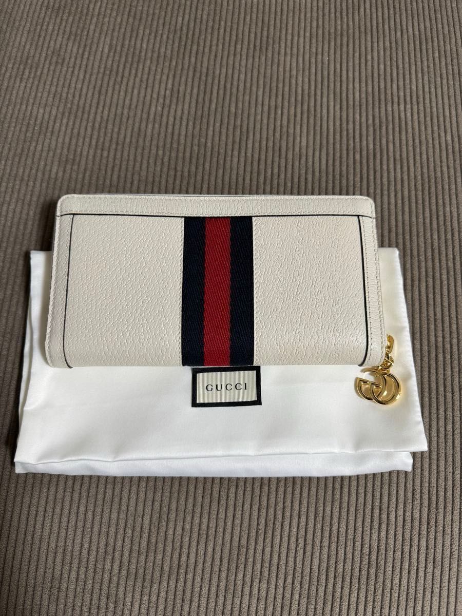 グッチ gucci GUCCI 長財布 ラウンドファスナー レザー 白 グッチ gucci GUCCI 長財布 ラウンドファスナー レザー 白