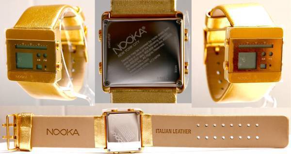  unused goods n-kaNooka zem zenu night digital wristwatch Gold 