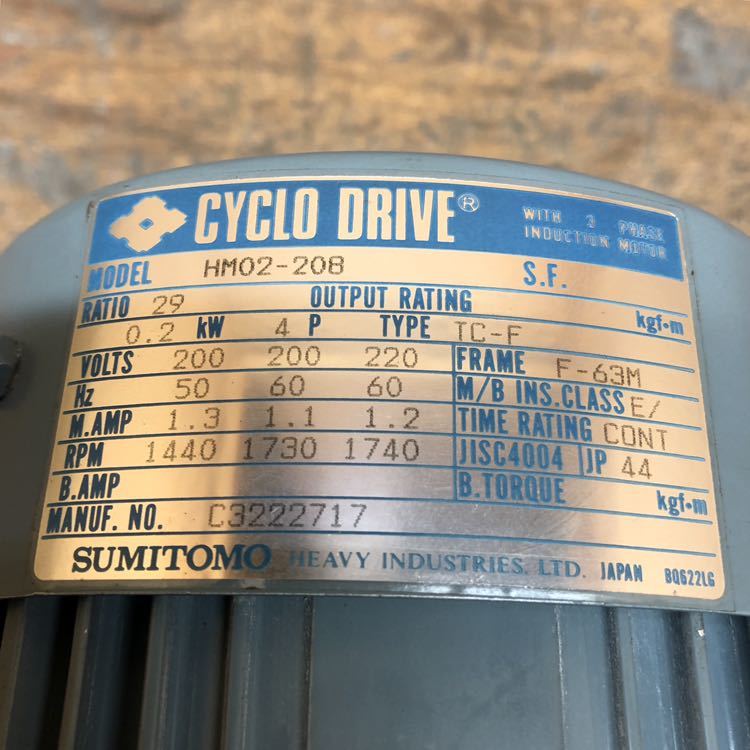 送料0 住友サイクロ減速機三相200V0.2kw4p ratio29 シャフト18mm 送料0 住友サイクロ減速機三相200V0.2kw4p ratio29 シャフト18mm