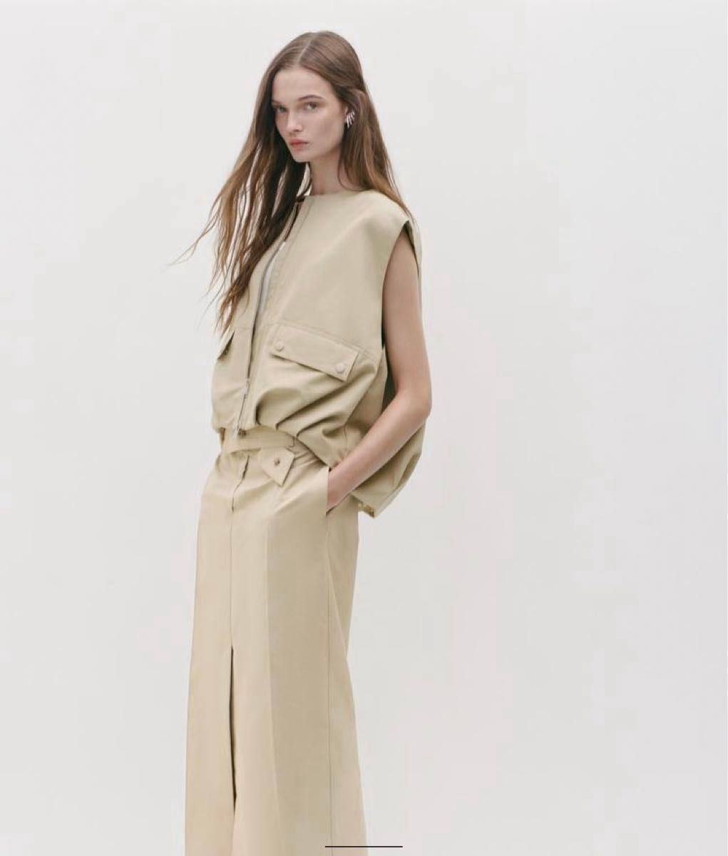 スペイン発送 ZARA オーバーサイズストラップドレス カジュアル ZARA オーバーサイズ ボリュームベスト XS~S|Yahoo!フリマ(旧