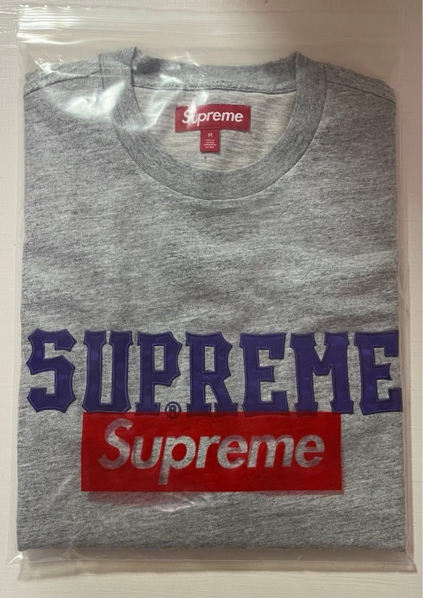 新品 Supreme Twill Applique S/S Top Heather Grey Mサイズ 赤 新品 Supreme Twill Applique S/S Top Heather Grey Mサイズ 赤