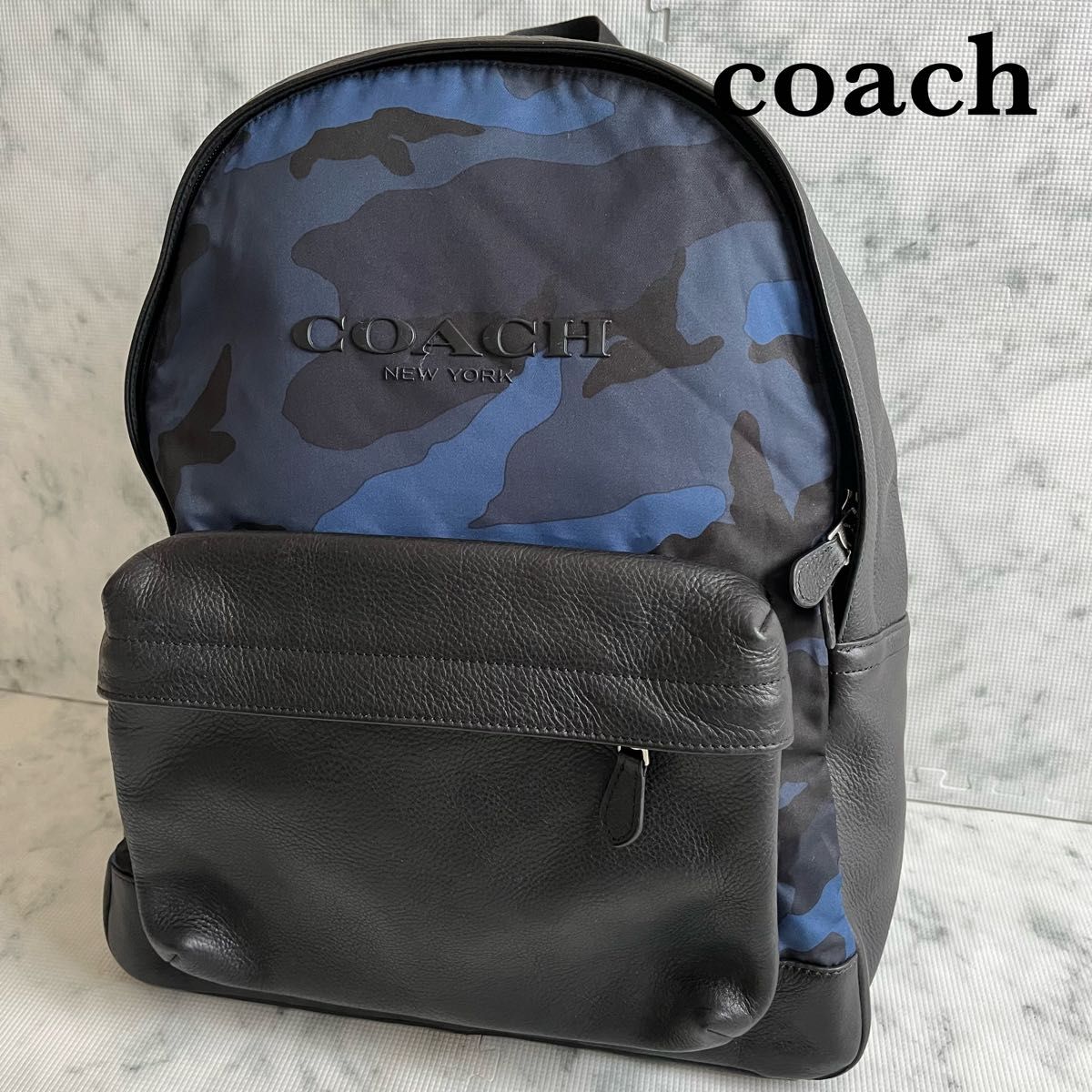 極美品 コーチ coach レザー リュック バッグパック ネイビー 極美品 コーチ coach レザー リュック バッグパック ネイビー