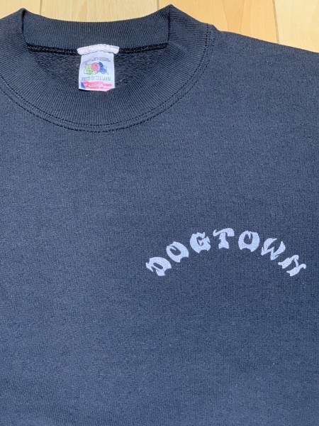  ликвидация L подлинная вещь хорошая вещь чёрный USA производства DOGTOWN собака Town двусторонний принт тренировочный футболка sk8 Old skate / Vintage 80*s 90*s
