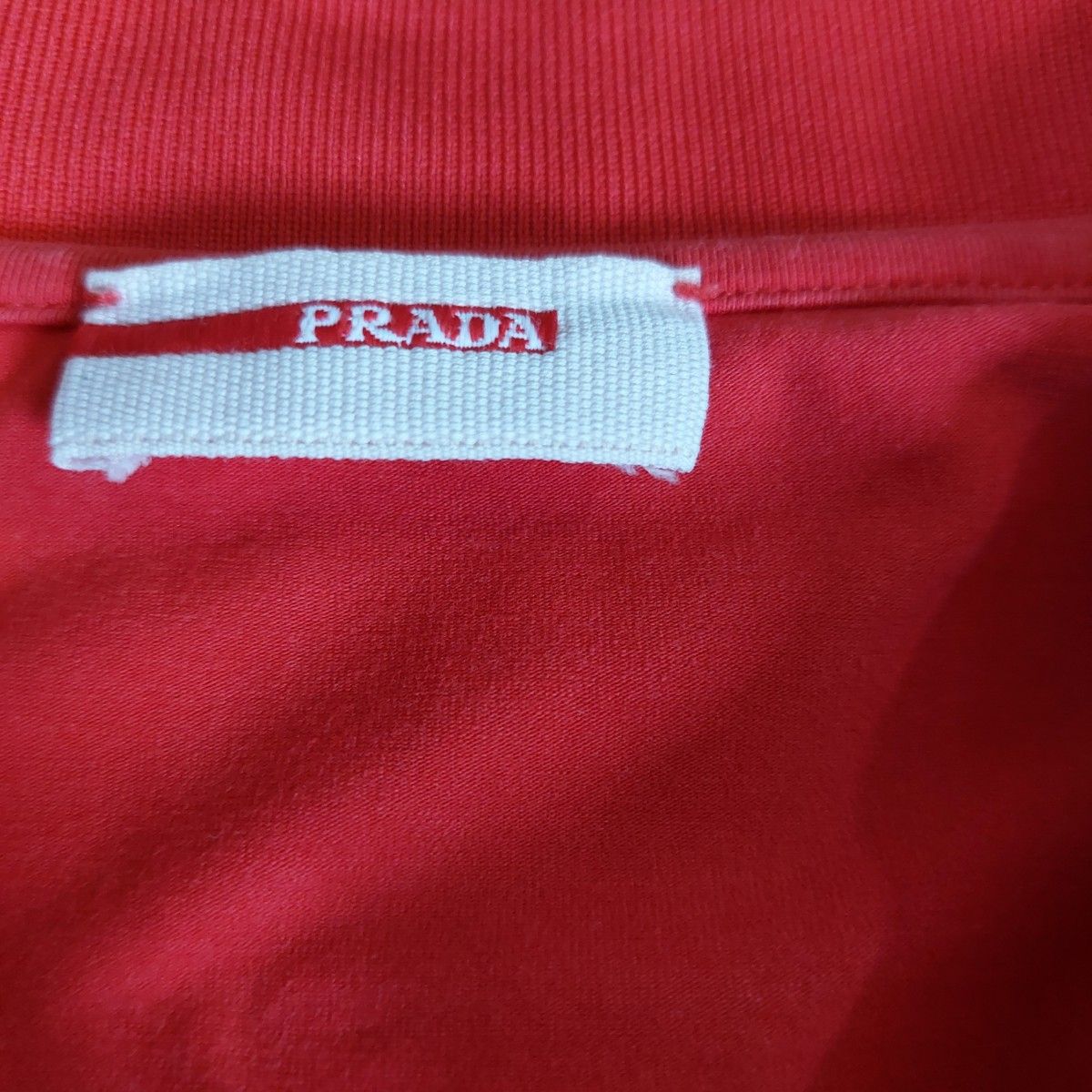 PRADA プラダ メンズ ポロシャツ ハーフジップ 赤 XL 半袖 PRADA プラダ メンズ ポロシャツ ハーフジップ 赤 XL 半袖
