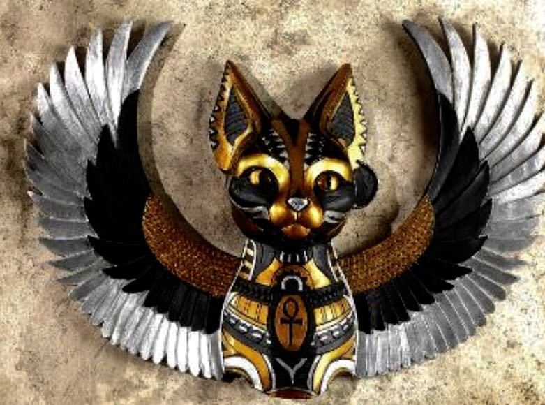 古代エジプト 猫の神様 バステト 壁掛けオブジェ ねこ ネコ インテリア_画像1