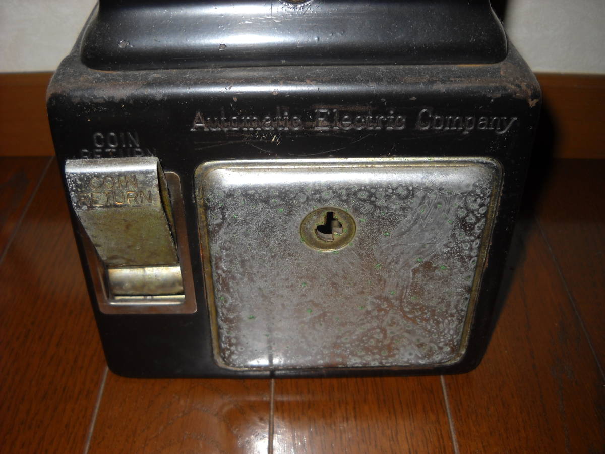 本物 古いアメリカ 公衆電話 作動可能 レトロ アンティーク 電話機 レア 希少 年代物 ヴィンテージ 蔵出し 年代物