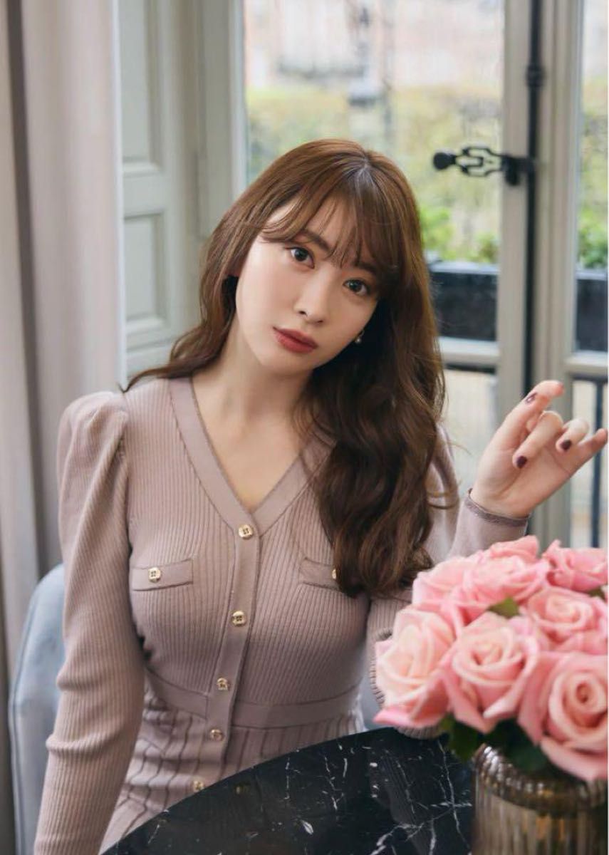 herliptoのSuite Room Knit Long Dress ピンク ニットワンピース herliptoのSuite Room Knit Long Dress ピンク ニットワンピース