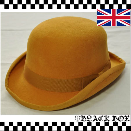 上等な 飾り羽付 HAT 山高帽 ダービー ボーラーハット インポート 英国