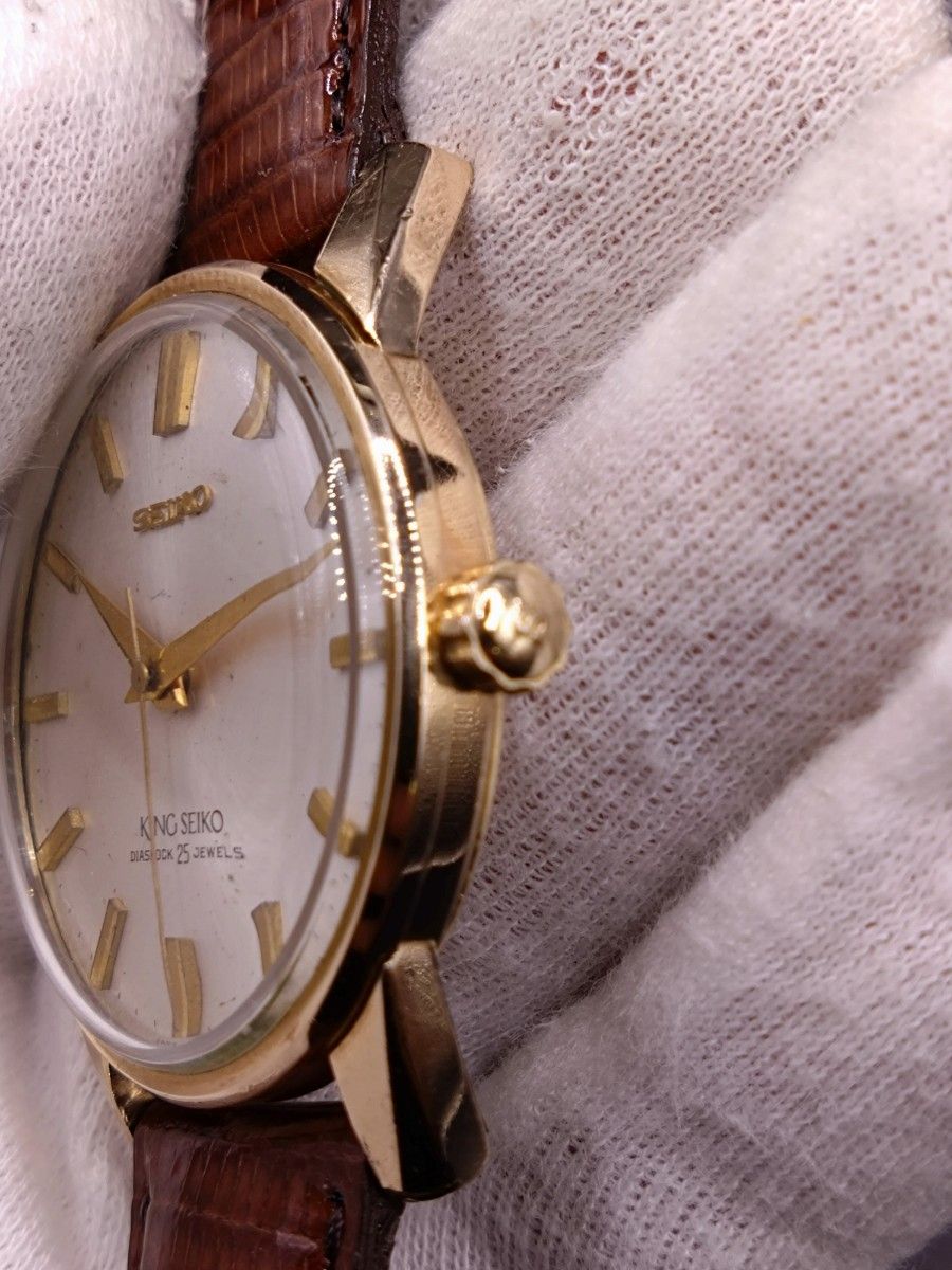 良品 キングセイコー ファースト25石 14k金張 稼働確認済 ベルト 良品 キングセイコー ファースト25石 14k金張 稼働確認済 ベルト