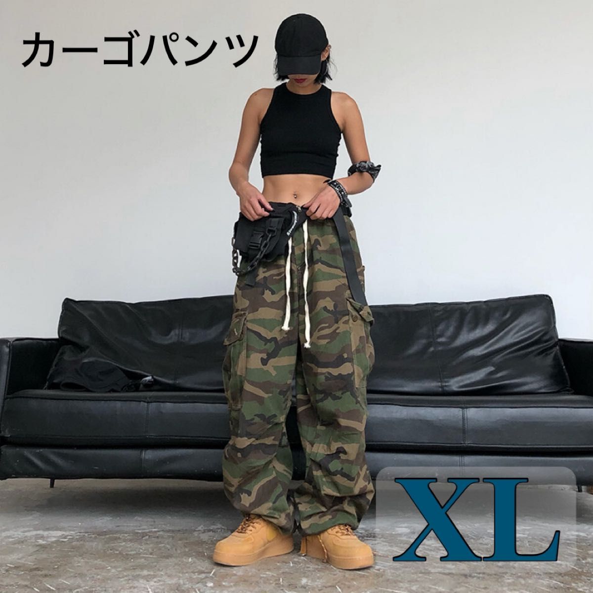 カーゴパンツ 迷彩 ワイド ストリート カーゴパンツ ストリート ワイドパンツ 迷彩柄 裾しぼり
