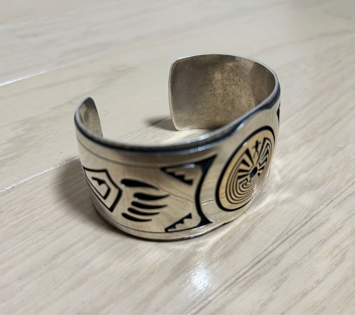 CALVIN PETERSON Man in the Maze 14K バングル インディアン CALVIN PETERSON Man in the Maze 14K バングル インディアン