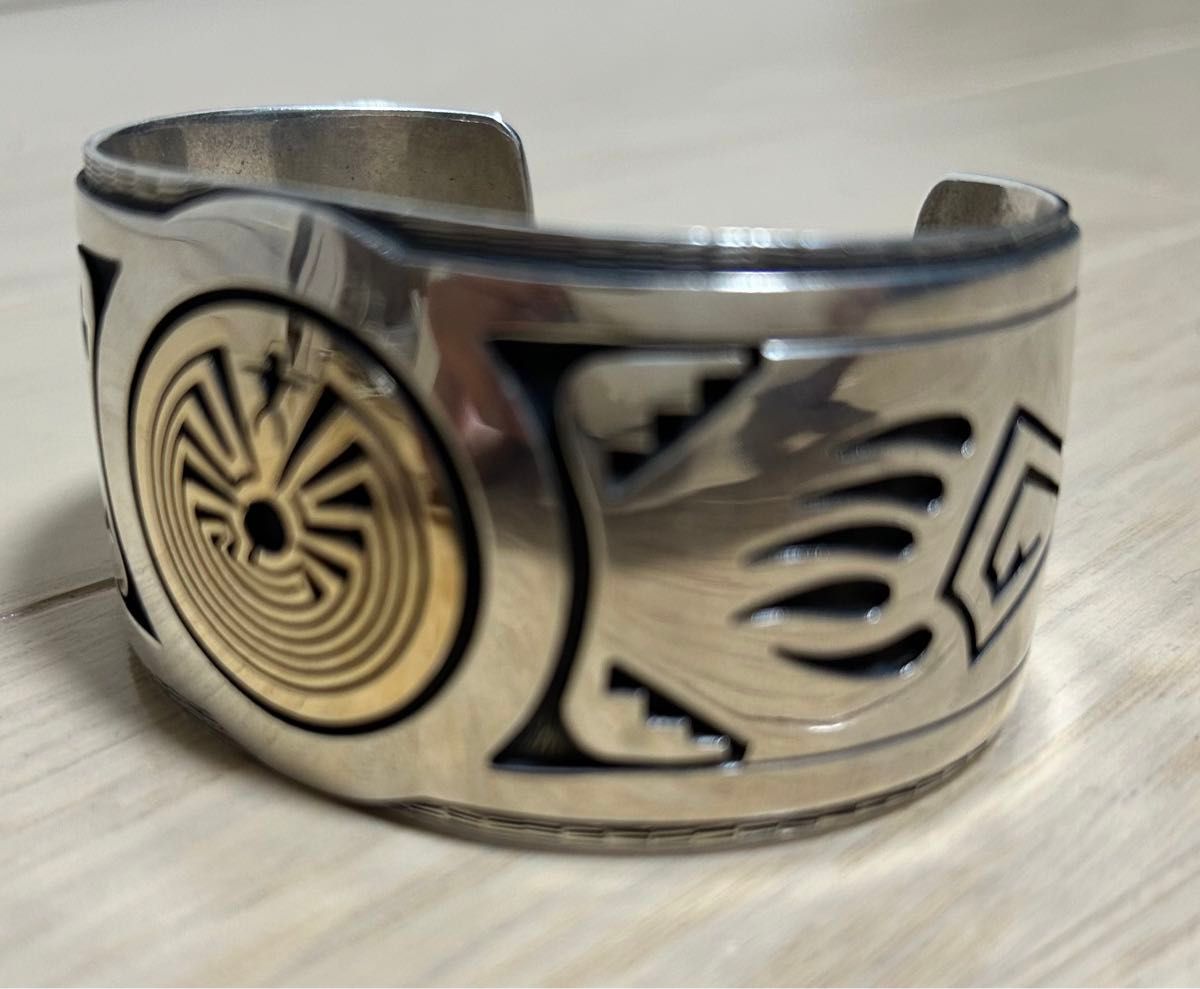 CALVIN PETERSON Man in the Maze 14K バングル インディアン CALVIN PETERSON Man in the Maze 14K バングル インディアン