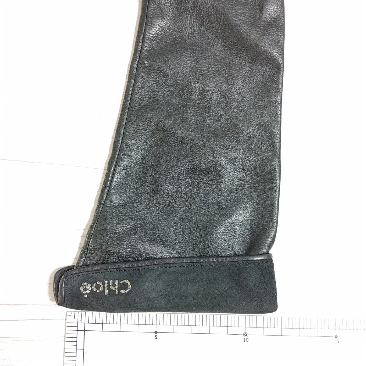 Chloe クロエ ロング グローブ 手袋 レザー 黒 ブラック ロゴ Chloe クロエ ロング グローブ 手袋 レザー 黒 ブラック ロゴ