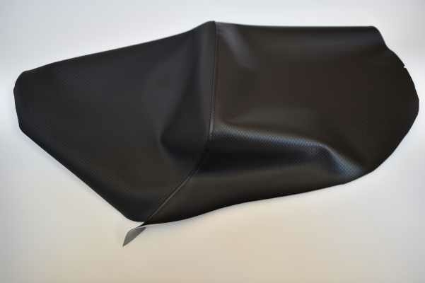 縫製済 バリオス2 シート レザー 表皮 生地 黒 ディンプル カーボン seat leather black dimple carbon cover Kawasaki Balius2_画像1