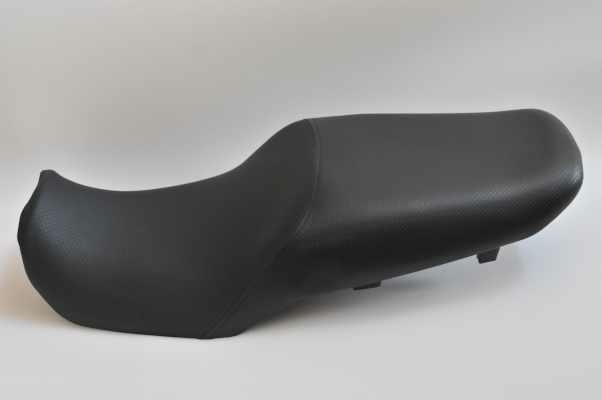 縫製済 バリオス2 シート レザー 表皮 生地 黒 ディンプル カーボン seat leather black dimple carbon cover Kawasaki Balius2_画像3